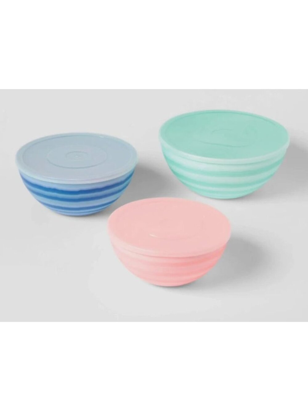 Sun Squad Packable Serving Bowl Set With Lids BPA-Free Dishwasher-Safe 3-Piece M